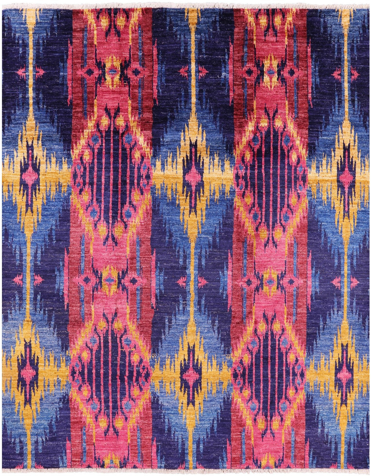 Ikat Handmade Wool Area Rug - 8' 3" X 10' 3" - Golden Nile