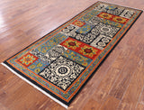 William Morris Hand Knotted Wool Runner Rug - 3' 2" X 8' 2" - Golden Nile