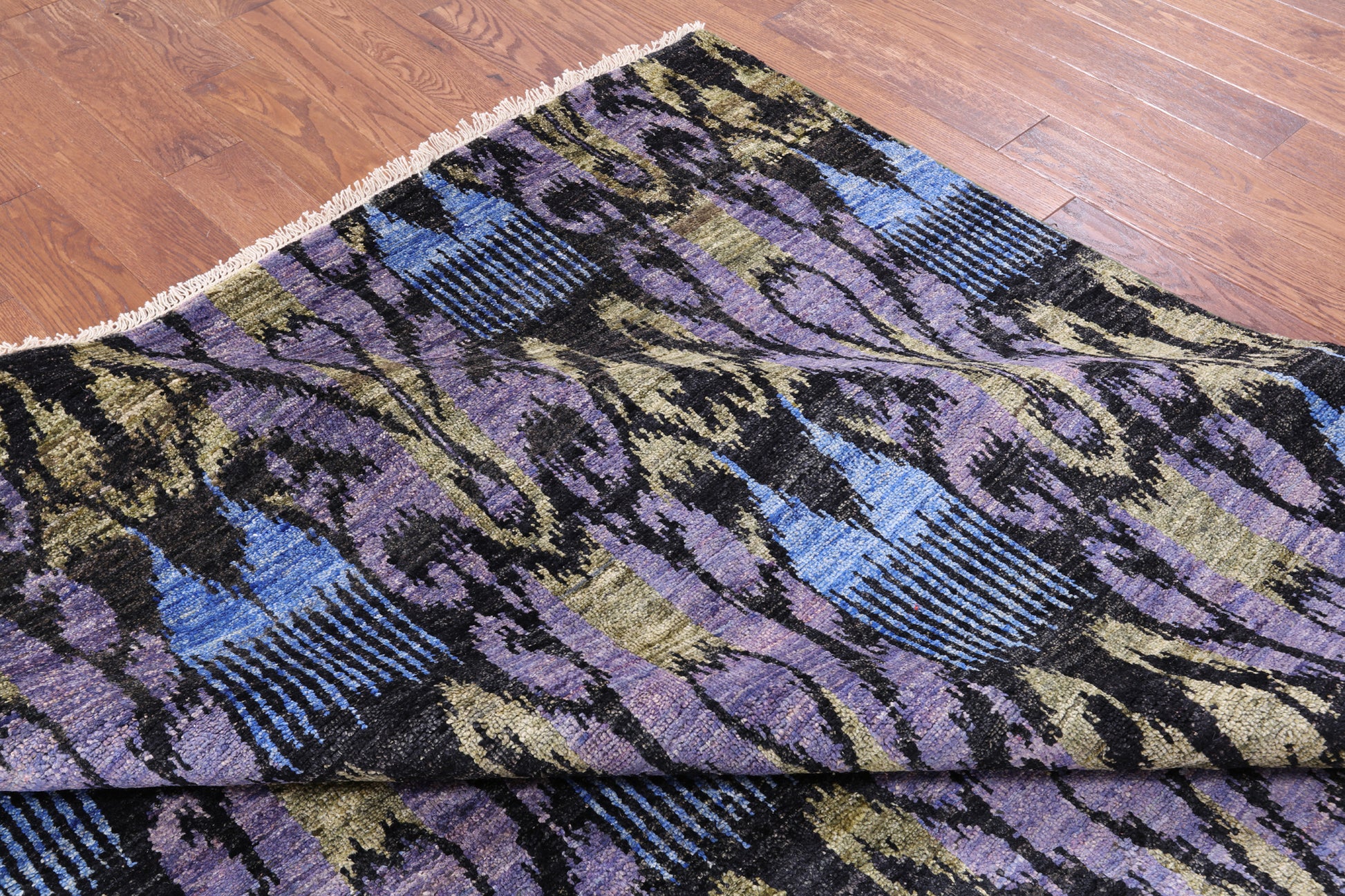 Ikat Handmade Wool Area Rug - 9' 1" X 12' 5" - Golden Nile