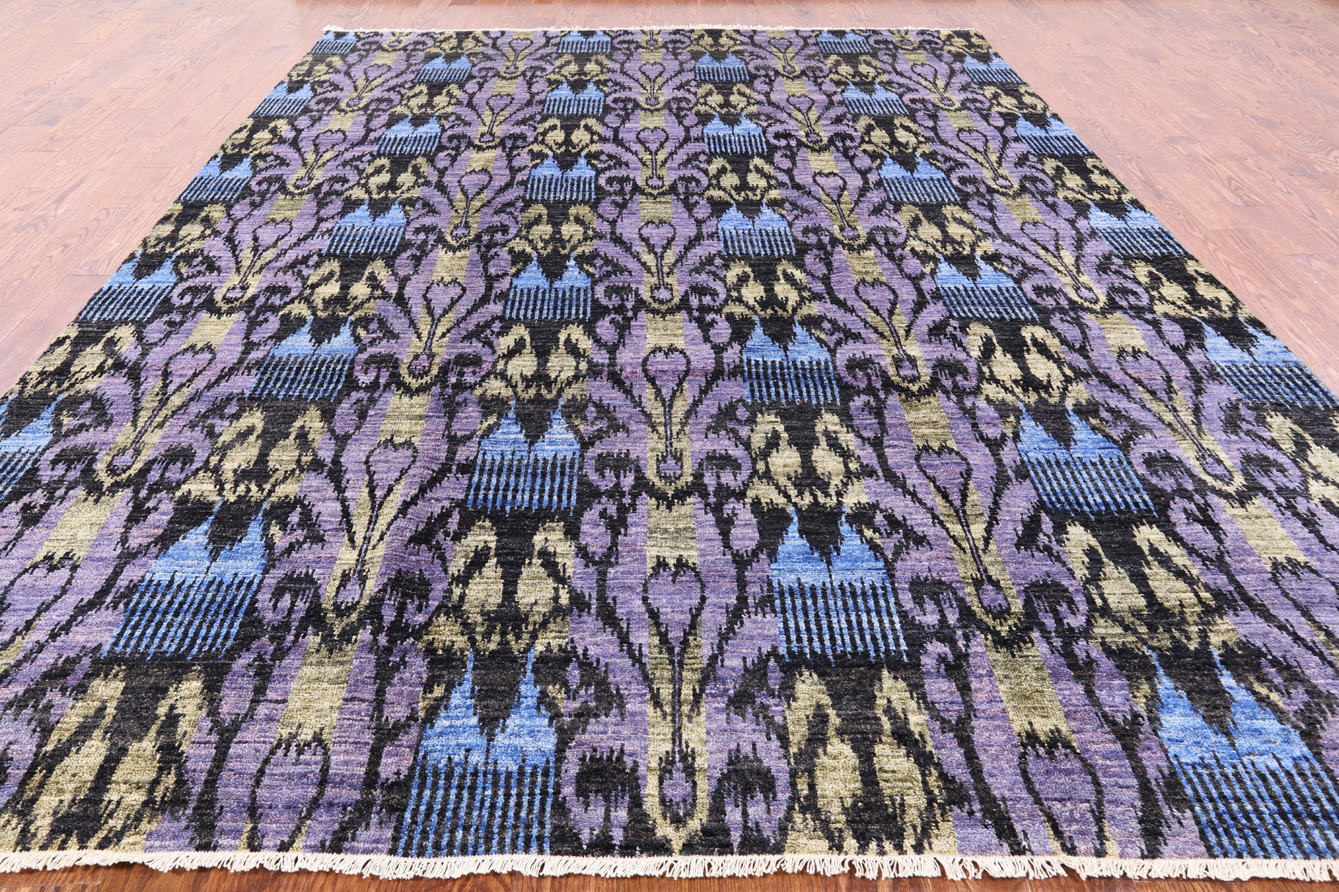 Ikat Handmade Wool Area Rug - 9' 1" X 12' 5" - Golden Nile