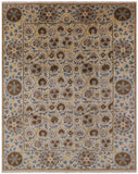 Ivory William Morris Handmade Wool Rug - 9' 3" X 11' 9" - Golden Nile