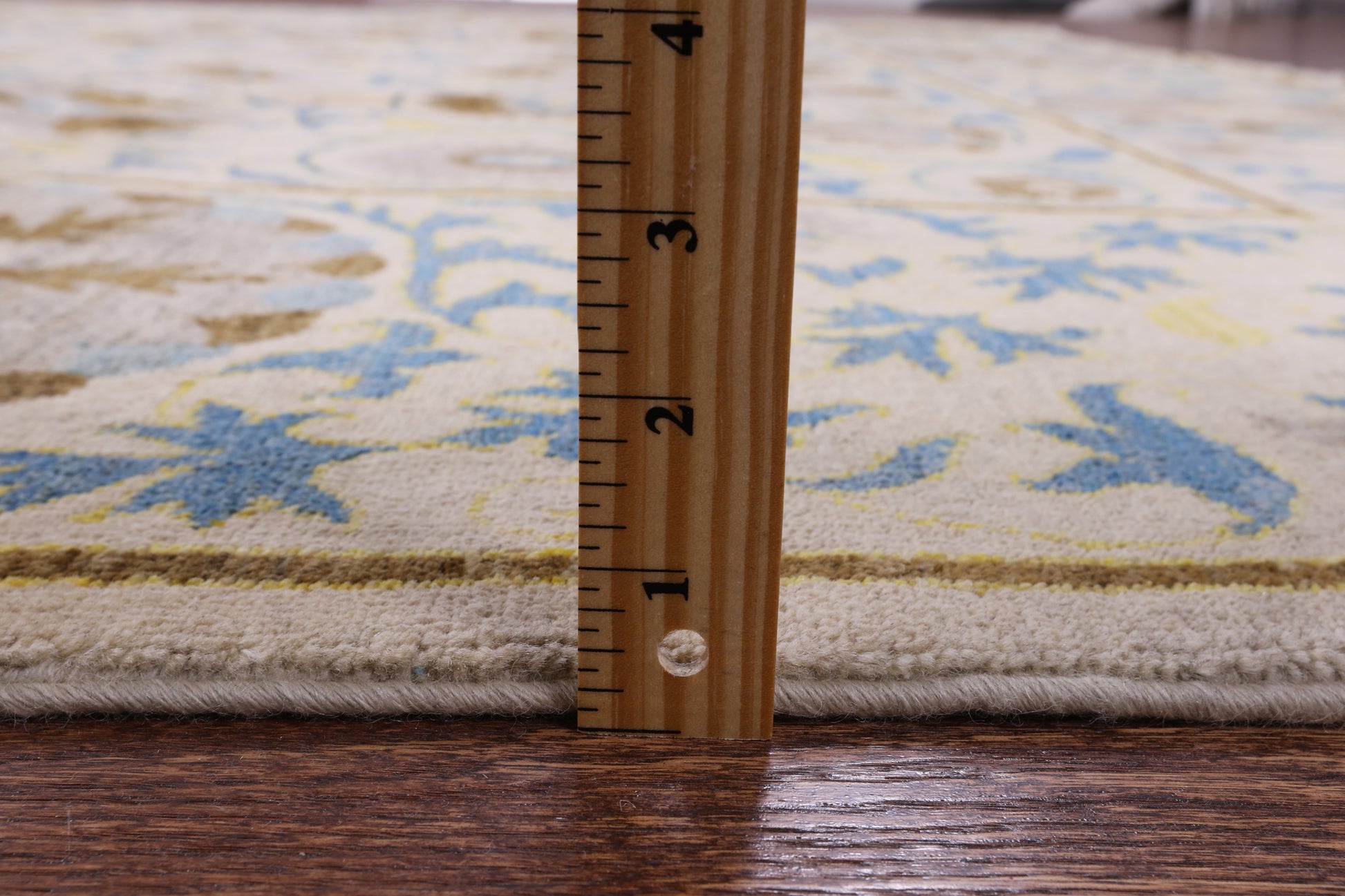 Ivory William Morris Handmade Wool Rug - 9' 3" X 11' 9" - Golden Nile