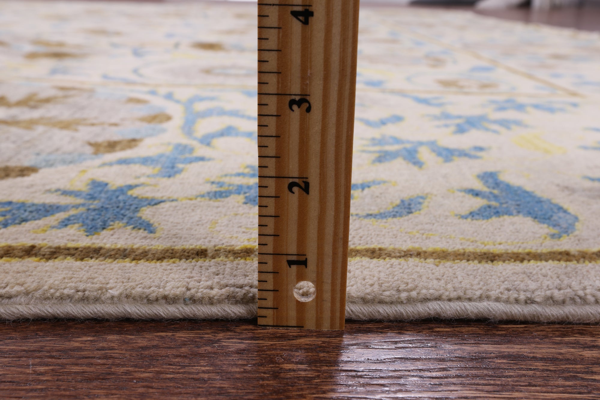 Ivory William Morris Handmade Wool Rug - 9' 3" X 11' 9" - Golden Nile