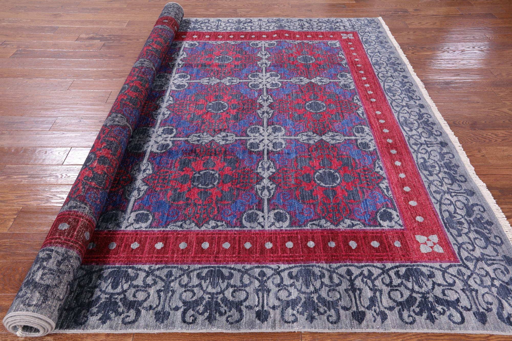 William Morris Hand Knotted Wool Area Rug - 8' 3" X 10' 1" - Golden Nile