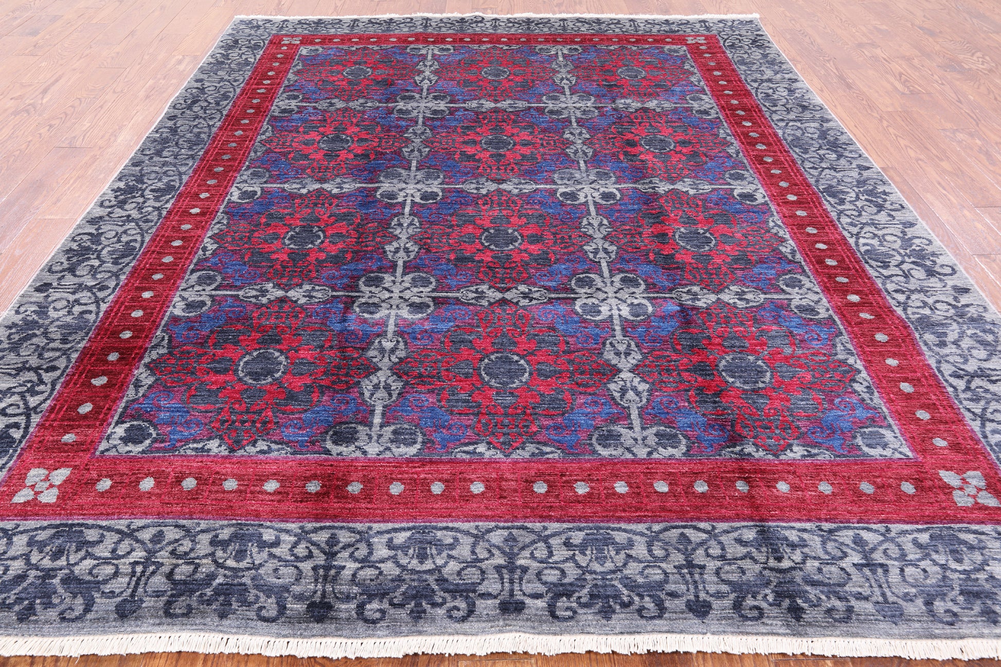 William Morris Hand Knotted Wool Area Rug - 8' 3" X 10' 1" - Golden Nile