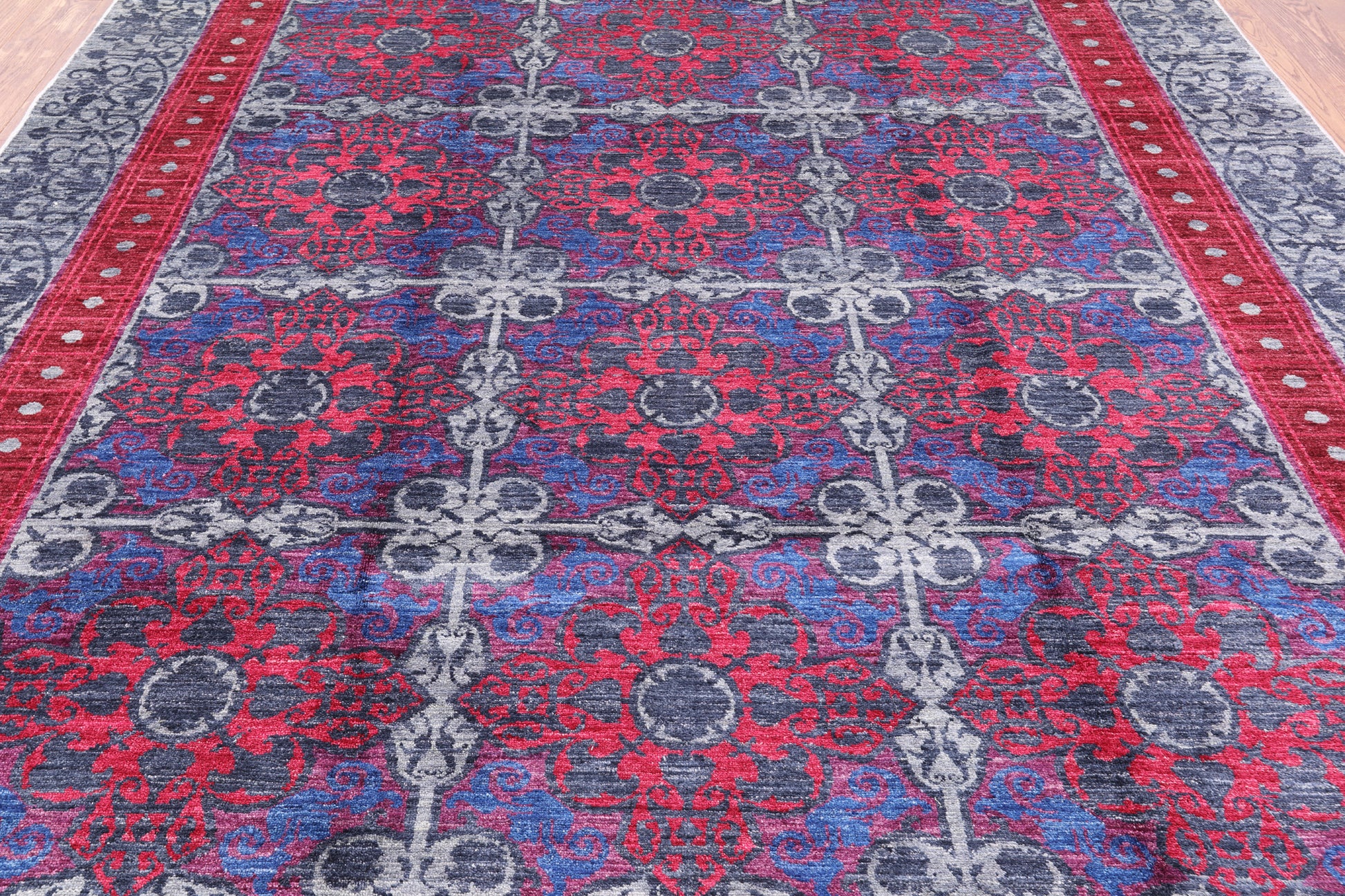 William Morris Hand Knotted Wool Area Rug - 8' 3" X 10' 1" - Golden Nile