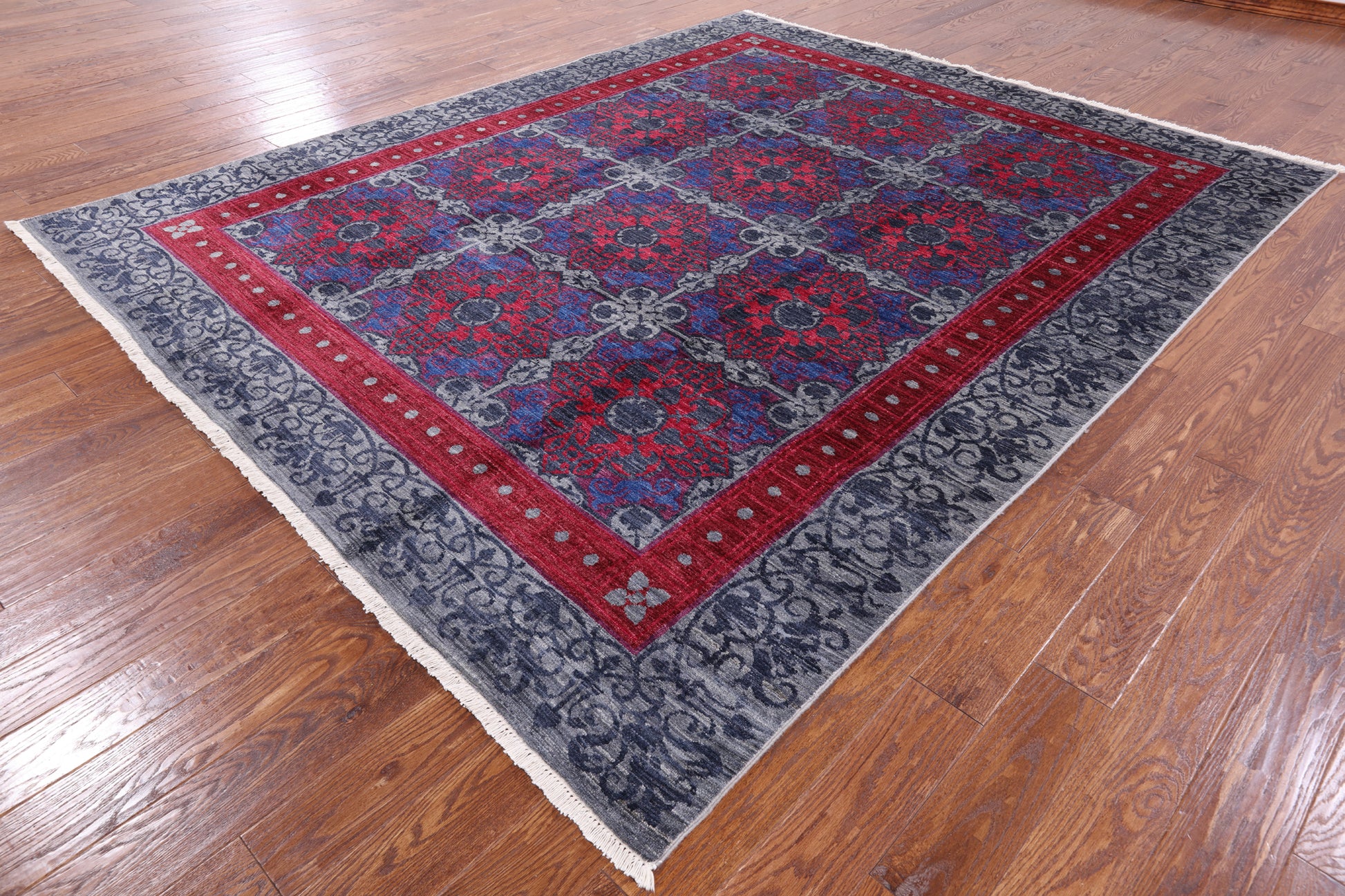 William Morris Hand Knotted Wool Area Rug - 8' 3" X 10' 1" - Golden Nile