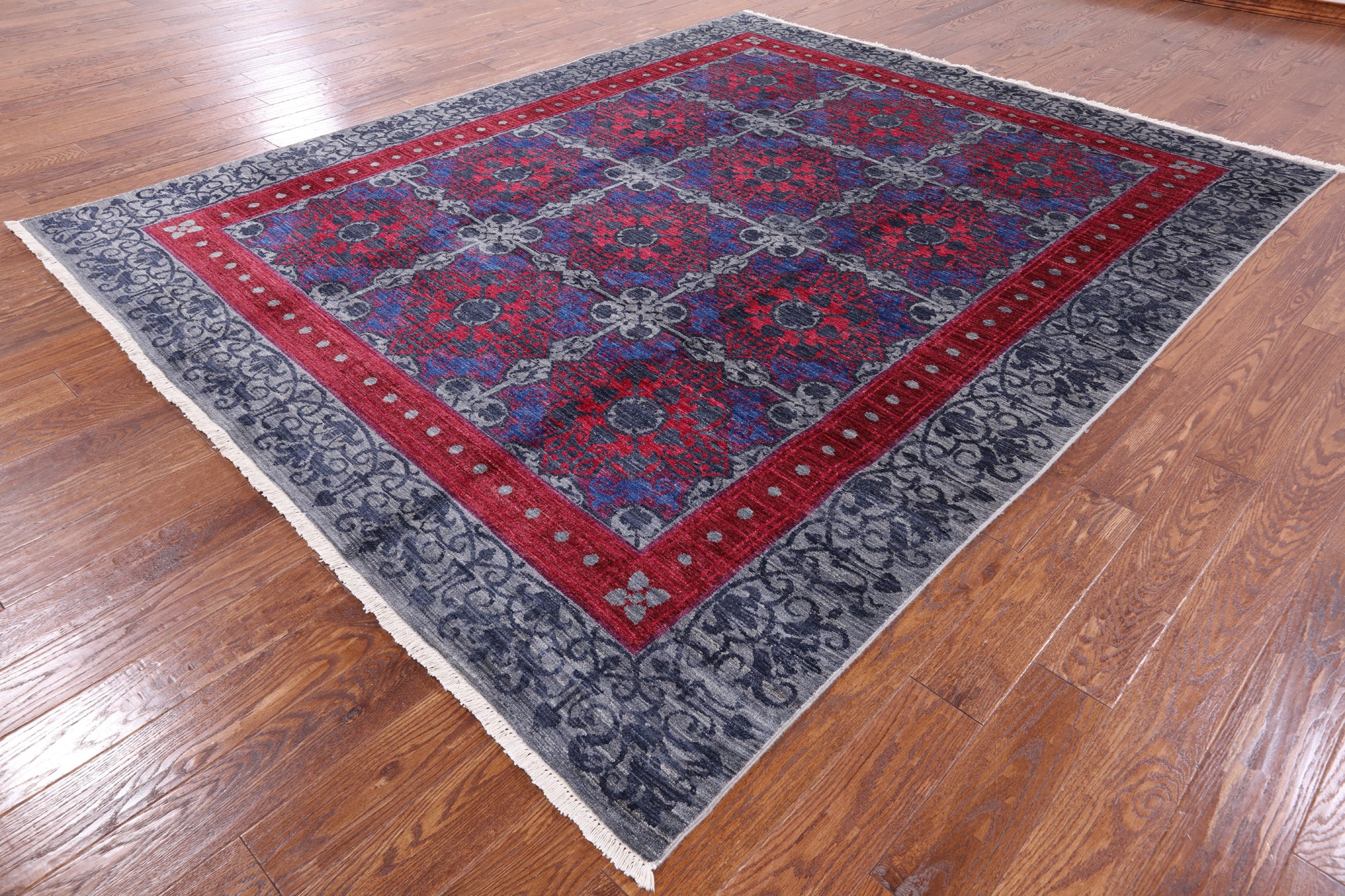 William Morris Hand Knotted Wool Area Rug - 8' 3" X 10' 1" - Golden Nile