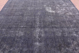 Grey Persian Overdyed Hand Knotted Wool Rug - 9' 9" X 12' 6" - Golden Nile