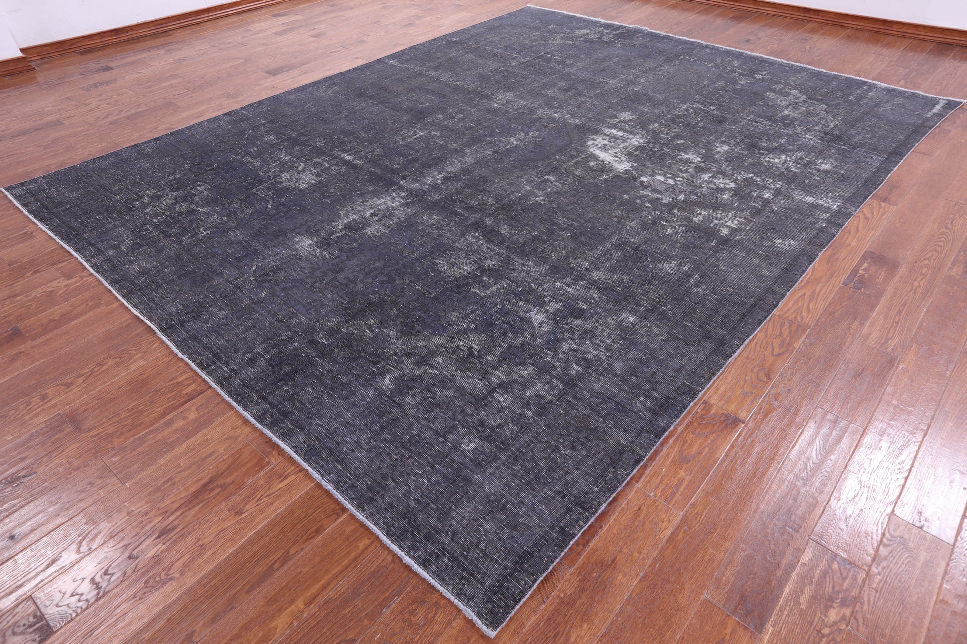 Grey Persian Overdyed Hand Knotted Wool Rug - 9' 9" X 12' 6" - Golden Nile