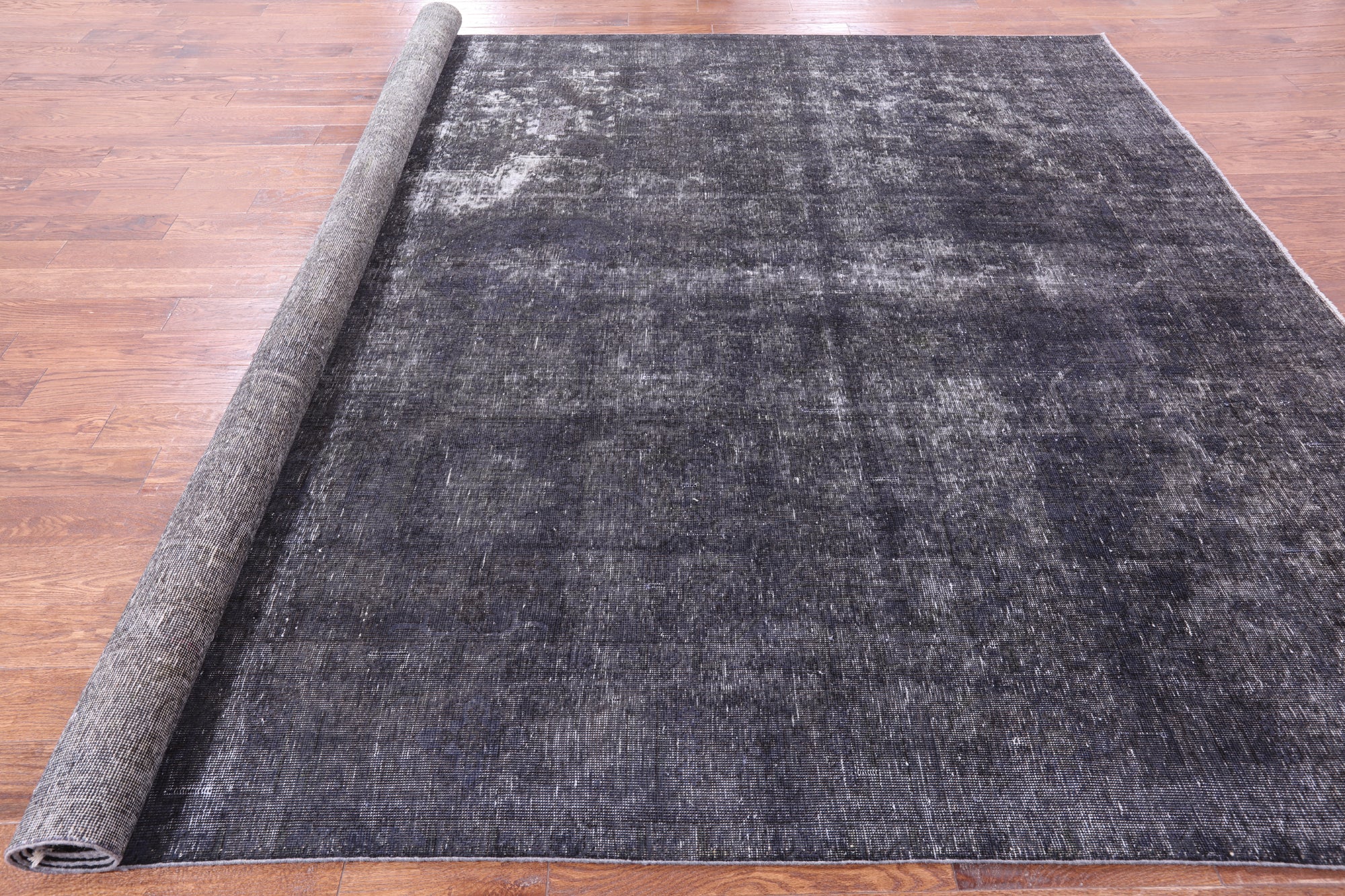 Grey Persian Overdyed Hand Knotted Wool Rug - 9' 9" X 12' 6" - Golden Nile