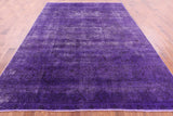 Purple Persian Overdyed Handmade Wool Area Rug - 8' 1" X 11' 1" - Golden Nile