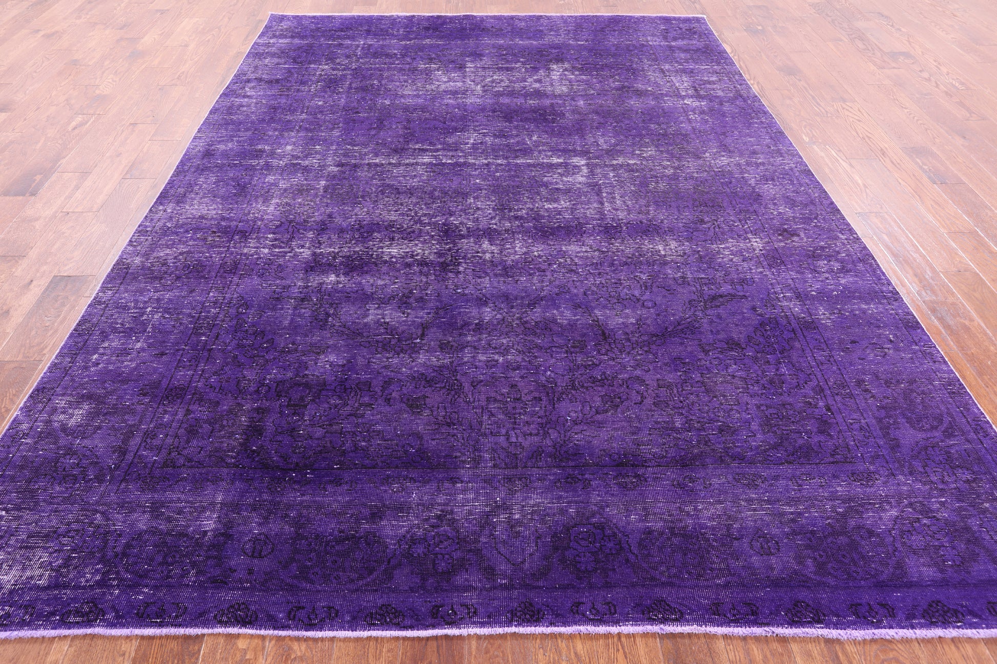 Purple Persian Overdyed Handmade Wool Area Rug - 8' 1" X 11' 1" - Golden Nile