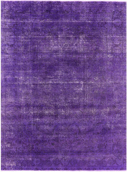 Purple Persian Overdyed Handmade Wool Area Rug - 8' 1" X 11' 1" - Golden Nile
