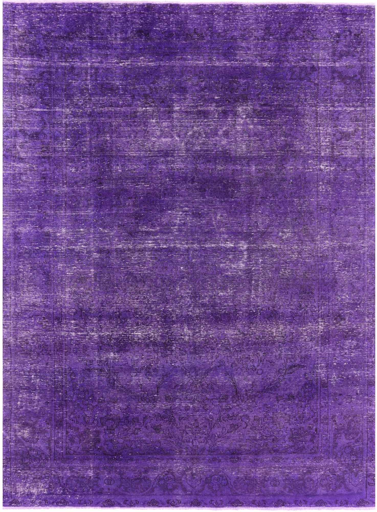 Purple Persian Overdyed Handmade Wool Area Rug - 8' 1" X 11' 1" - Golden Nile