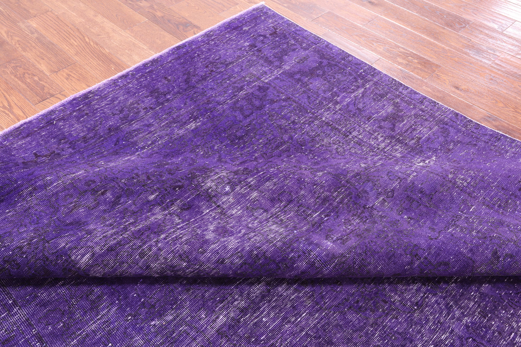 Purple Persian Overdyed Handmade Wool Area Rug - 8' 1" X 11' 1" - Golden Nile