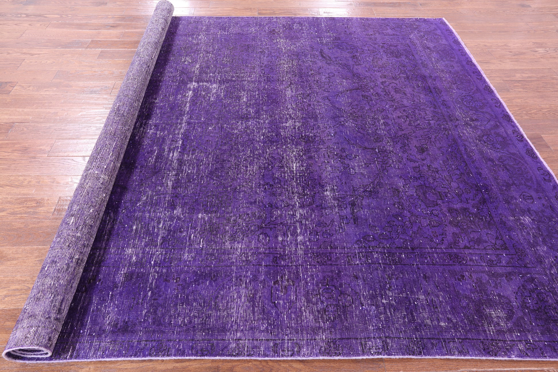 Purple Persian Overdyed Handmade Wool Area Rug - 8' 1" X 11' 1" - Golden Nile