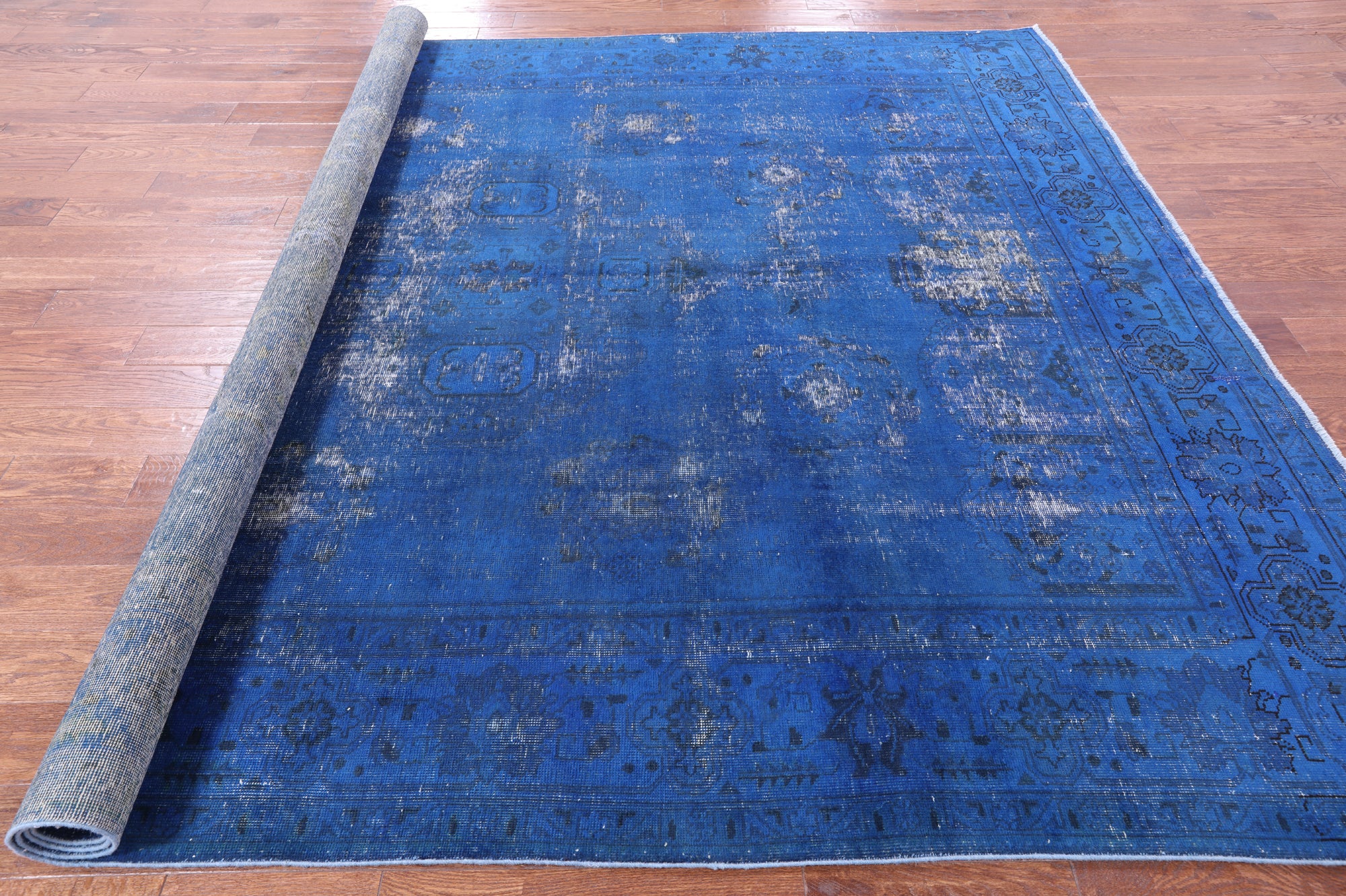 Blue Persian Overdyed Handmade Wool Area Rug - 8' 7" X 10' 9" - Golden Nile