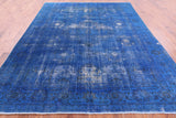Blue Persian Overdyed Handmade Wool Area Rug - 8' 7" X 10' 9" - Golden Nile
