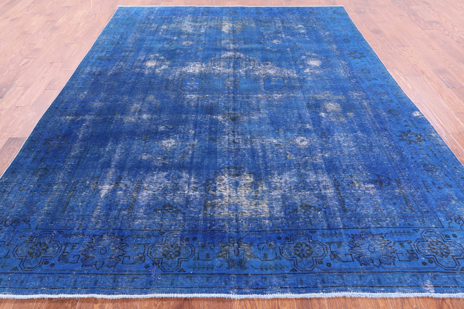 Blue Persian Overdyed Handmade Wool Area Rug - 8' 7" X 10' 9" - Golden Nile