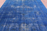 Blue Persian Overdyed Handmade Wool Area Rug - 8' 7" X 10' 9" - Golden Nile