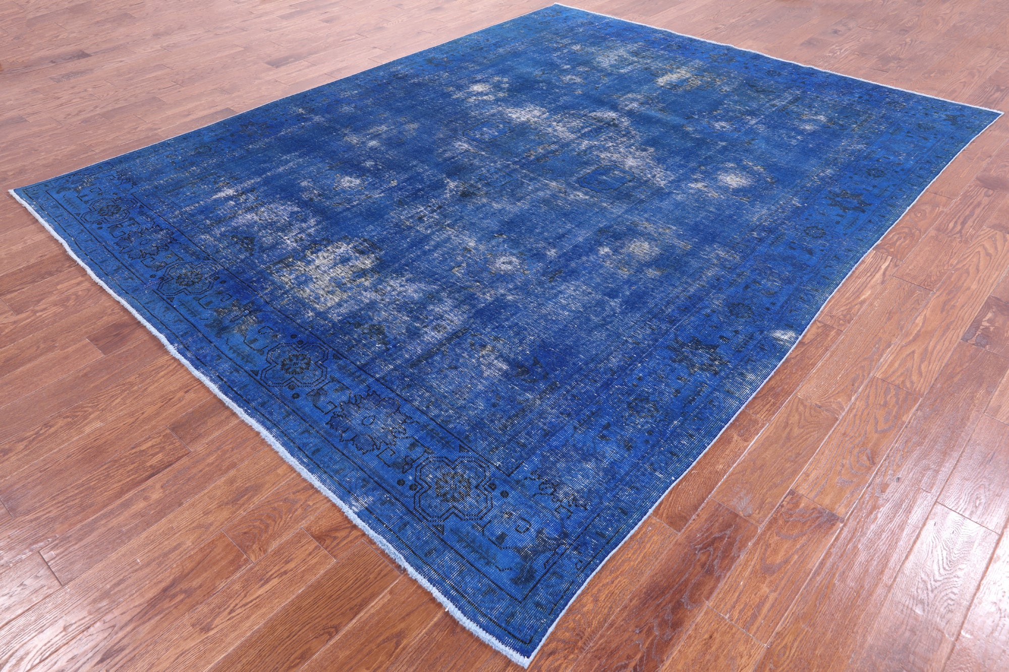 Blue Persian Overdyed Handmade Wool Area Rug - 8' 7" X 10' 9" - Golden Nile