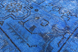 Blue Persian Overdyed Handmade Wool Area Rug - 8' 7" X 10' 9" - Golden Nile