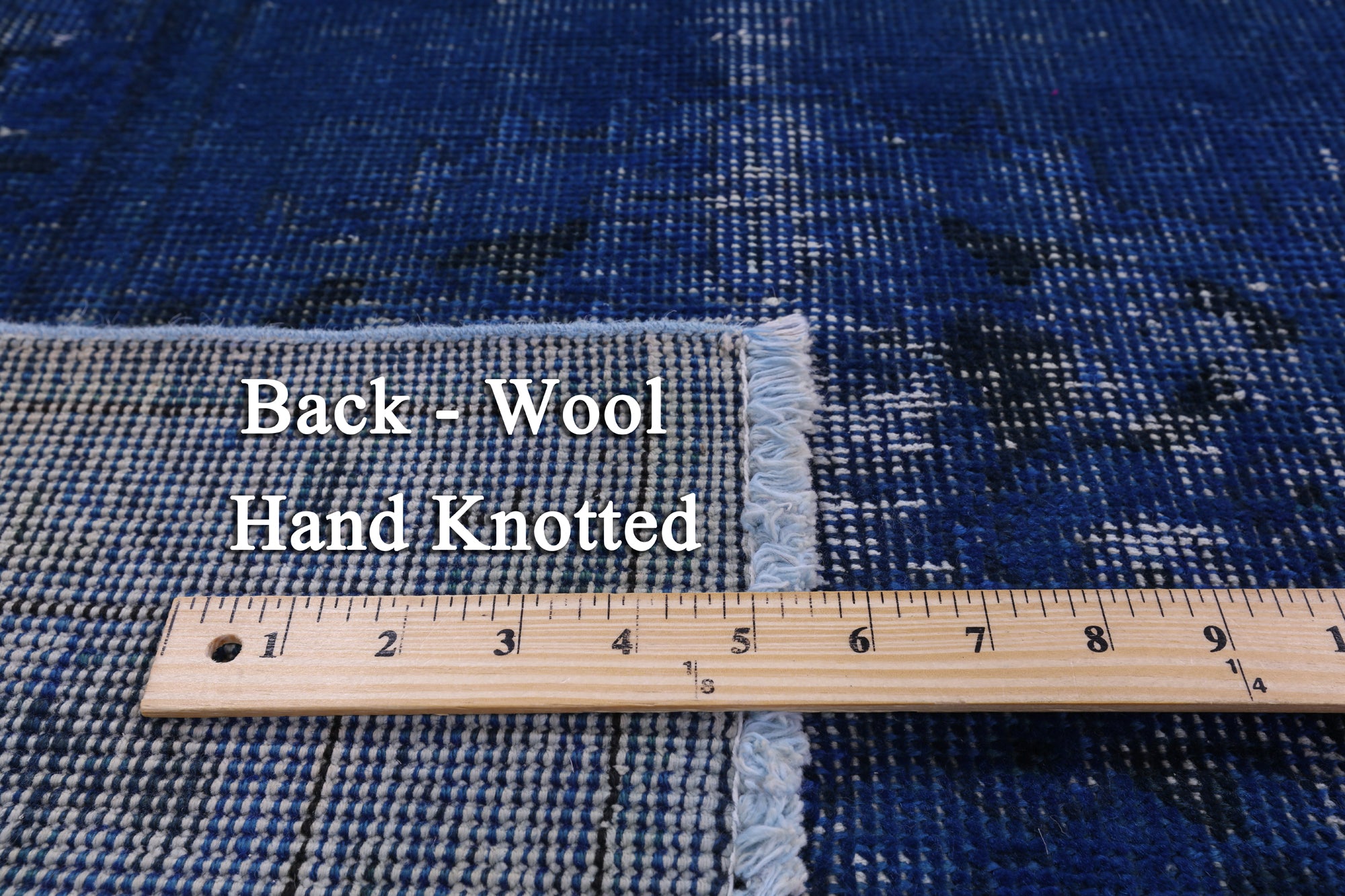 Blue Persian Overdyed Handmade Wool Area Rug - 8' 7" X 10' 9" - Golden Nile