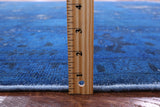 Blue Persian Overdyed Handmade Wool Area Rug - 8' 7" X 10' 9" - Golden Nile