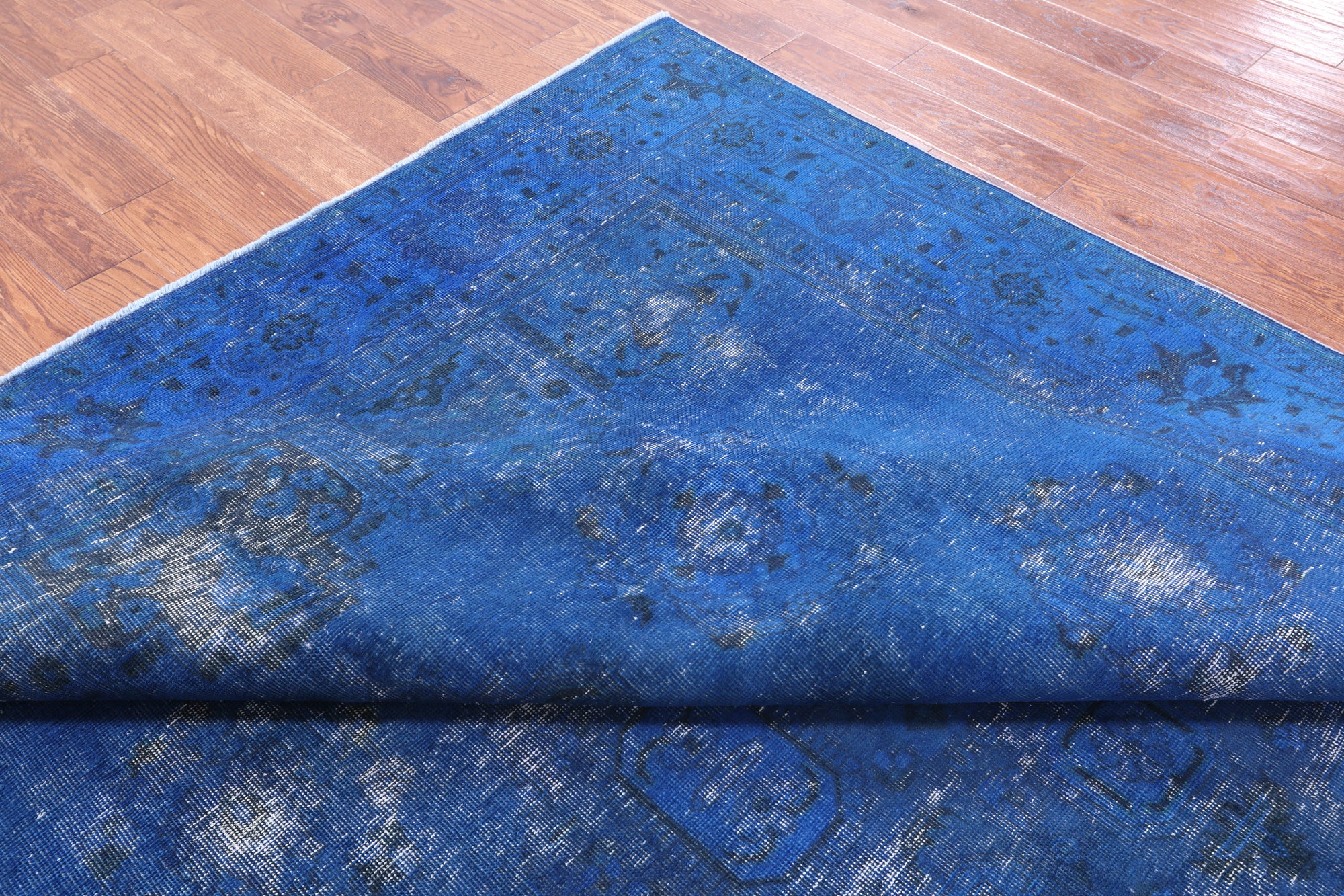 Blue Persian Overdyed Handmade Wool Area Rug - 8' 7" X 10' 9" - Golden Nile