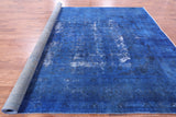 Blue Persian Overdyed Handmade Wool Area Rug - 9' 6" X 12' 8" - Golden Nile