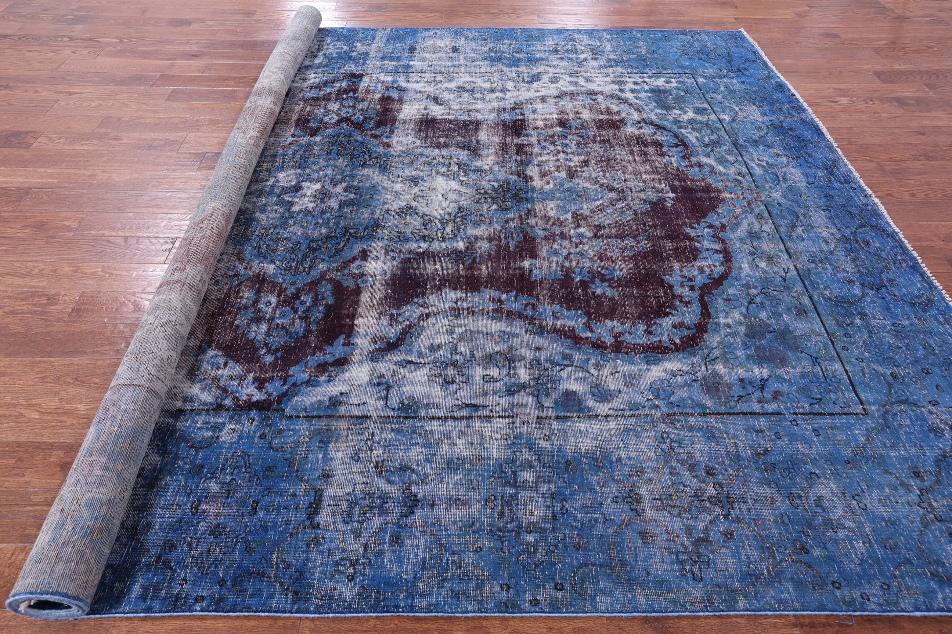 Blue Persian Overdyed Handmade Area Rug - 9' 5" X 12' 10" - Golden Nile