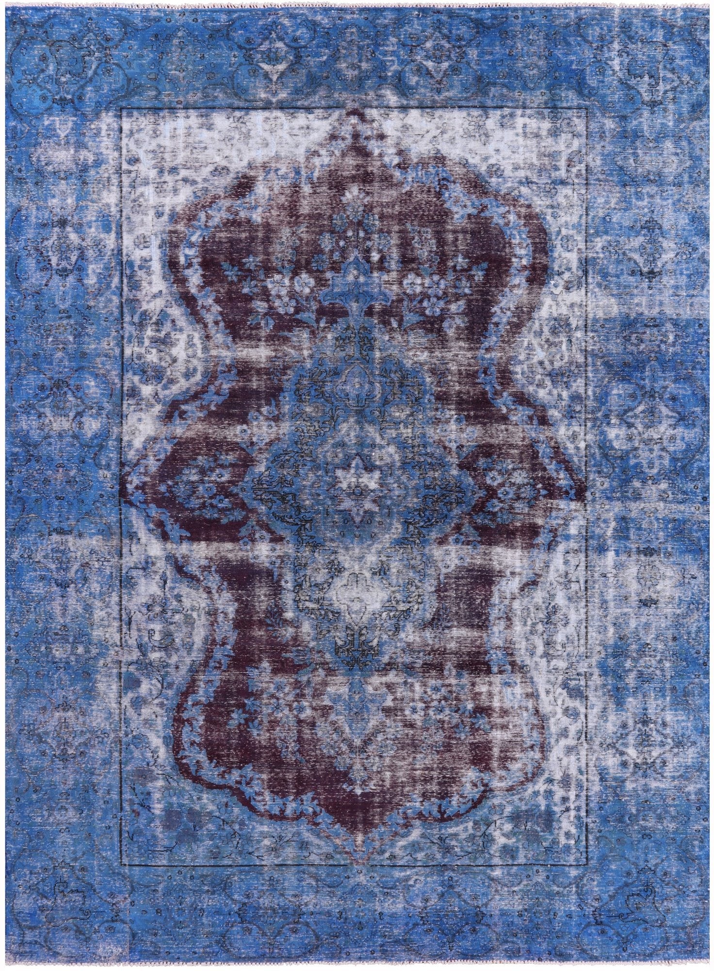 Blue Persian Overdyed Handmade Area Rug - 9' 5" X 12' 10" - Golden Nile