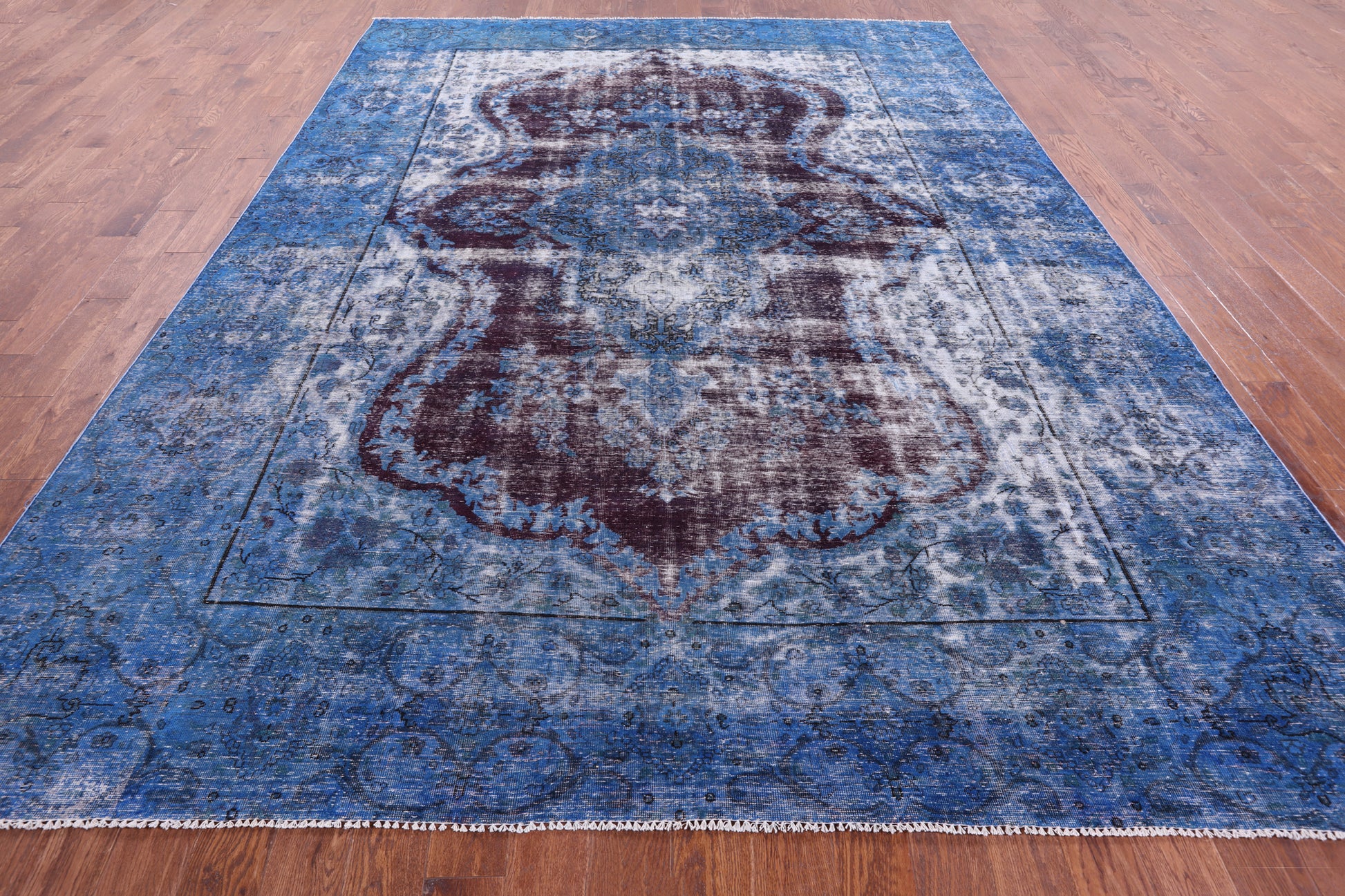 Blue Persian Overdyed Handmade Area Rug - 9' 5" X 12' 10" - Golden Nile