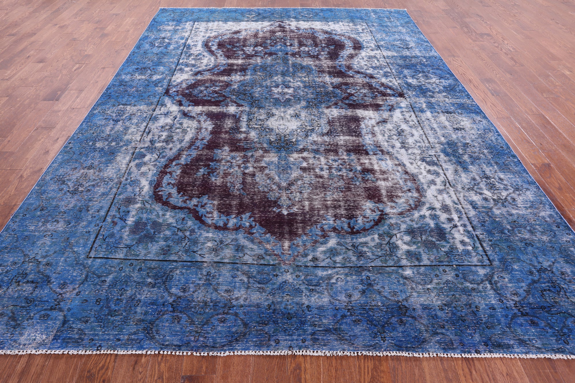 Blue Persian Overdyed Handmade Area Rug - 9' 5" X 12' 10" - Golden Nile