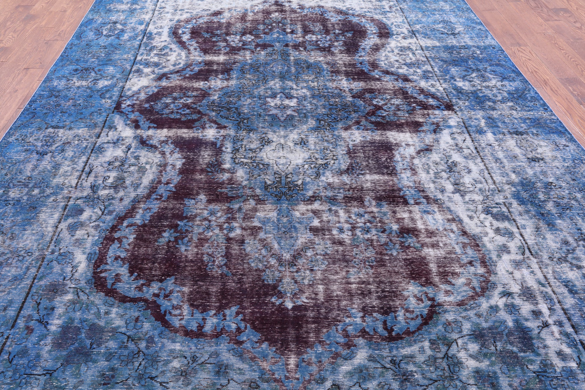 Blue Persian Overdyed Handmade Area Rug - 9' 5" X 12' 10" - Golden Nile