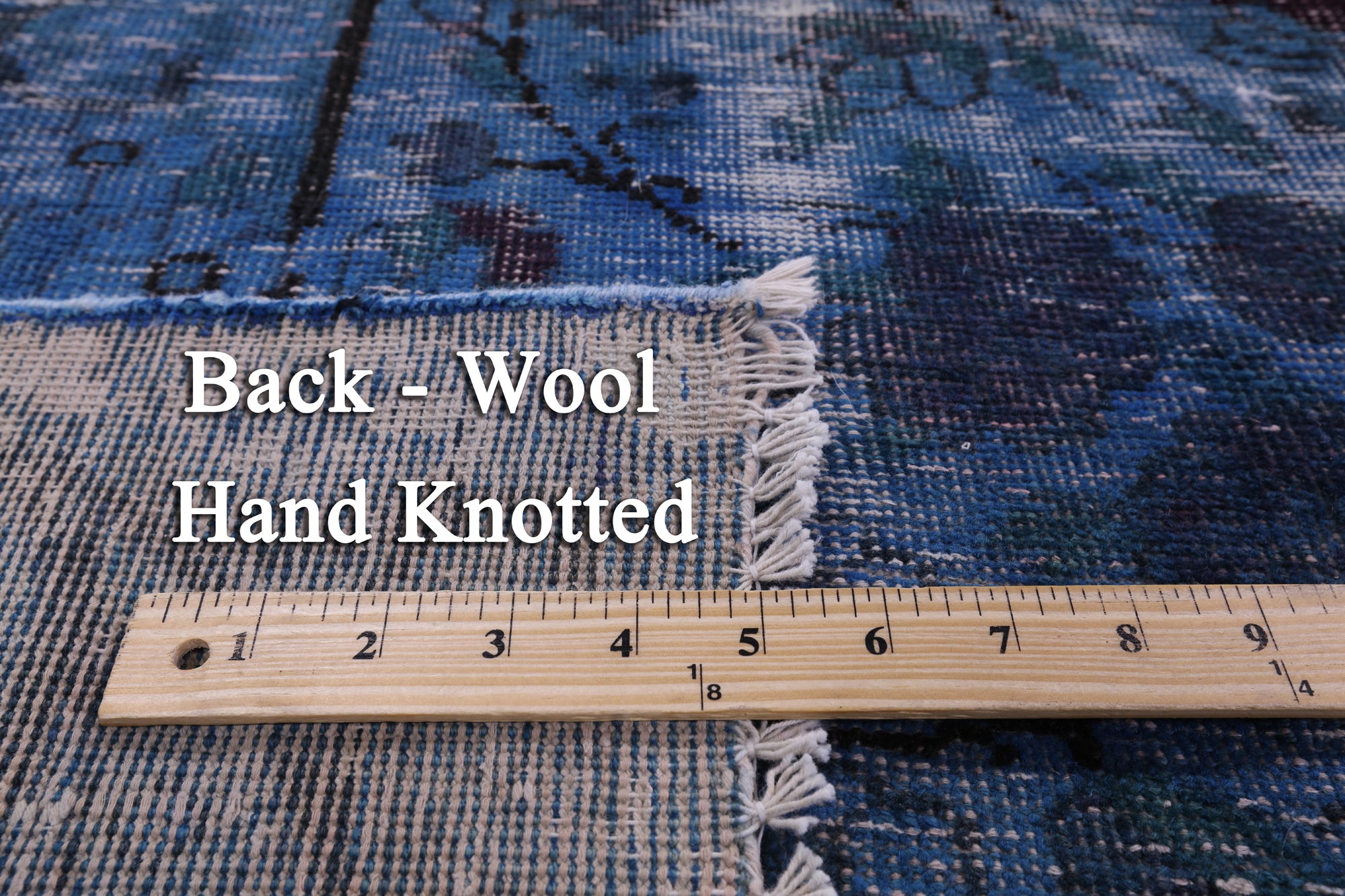 Blue Persian Overdyed Handmade Area Rug - 9' 5" X 12' 10" - Golden Nile