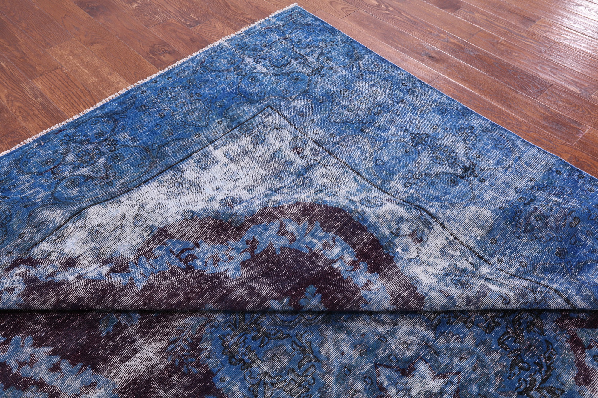 Blue Persian Overdyed Handmade Area Rug - 9' 5" X 12' 10" - Golden Nile