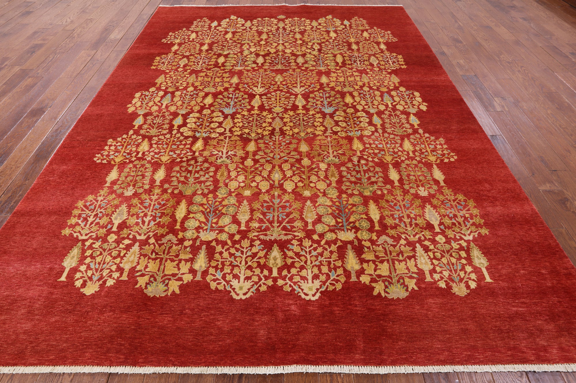 Red Persian Ziegler Hand Knotted Wool Rug - 8' 10" X 12' 2" - Golden Nile
