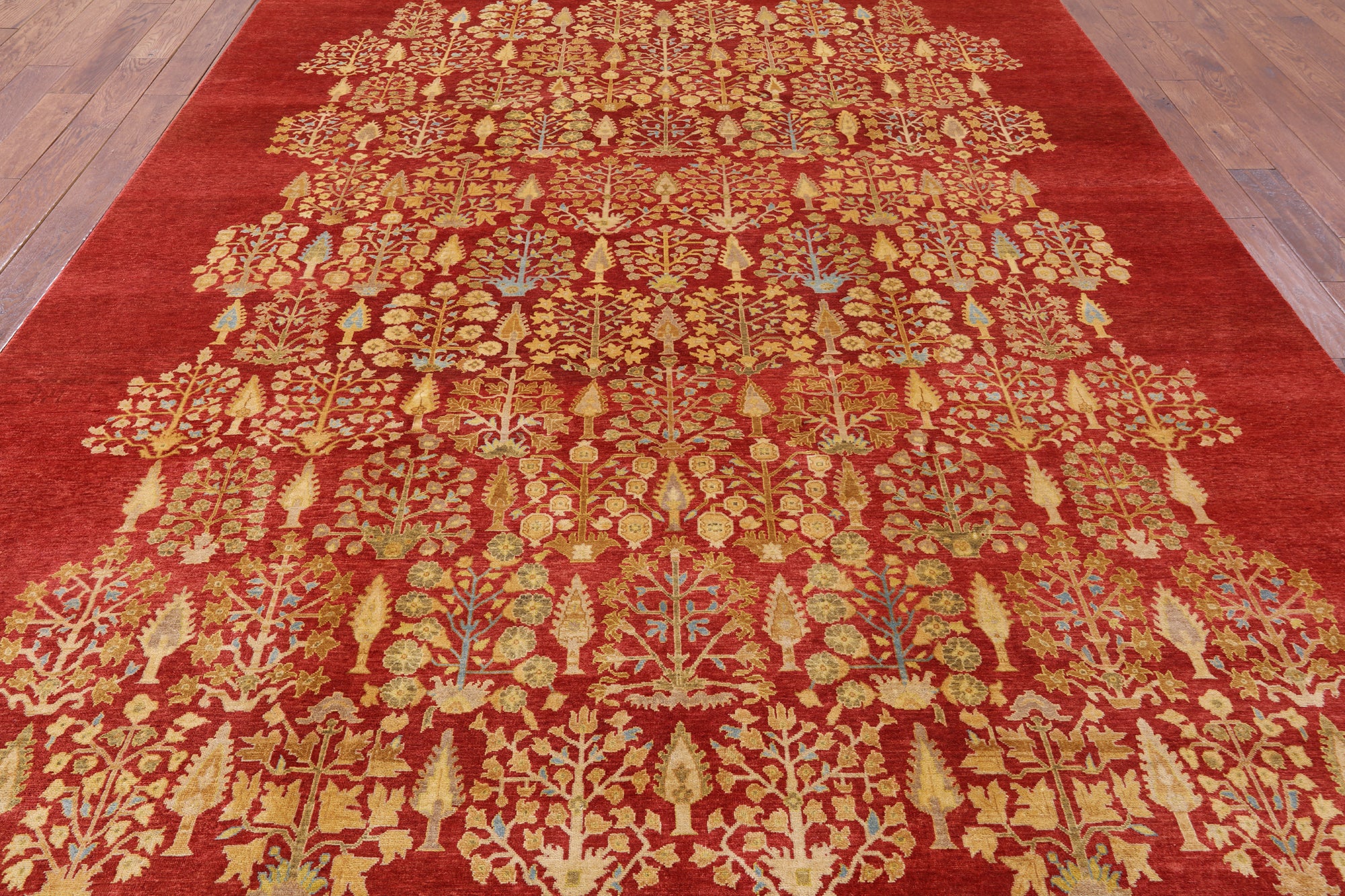 Red Persian Ziegler Hand Knotted Wool Rug - 8' 10" X 12' 2" - Golden Nile