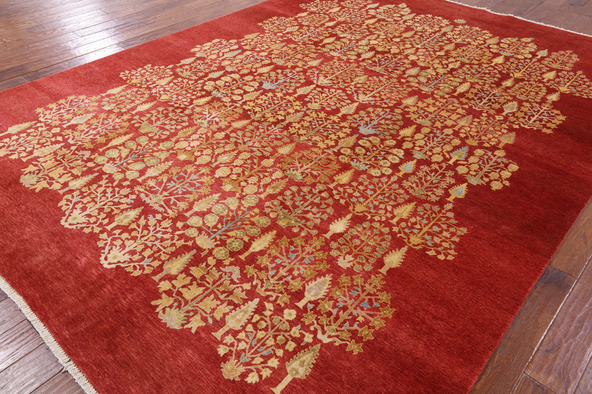 Red Persian Ziegler Hand Knotted Wool Rug - 8' 10" X 12' 2" - Golden Nile