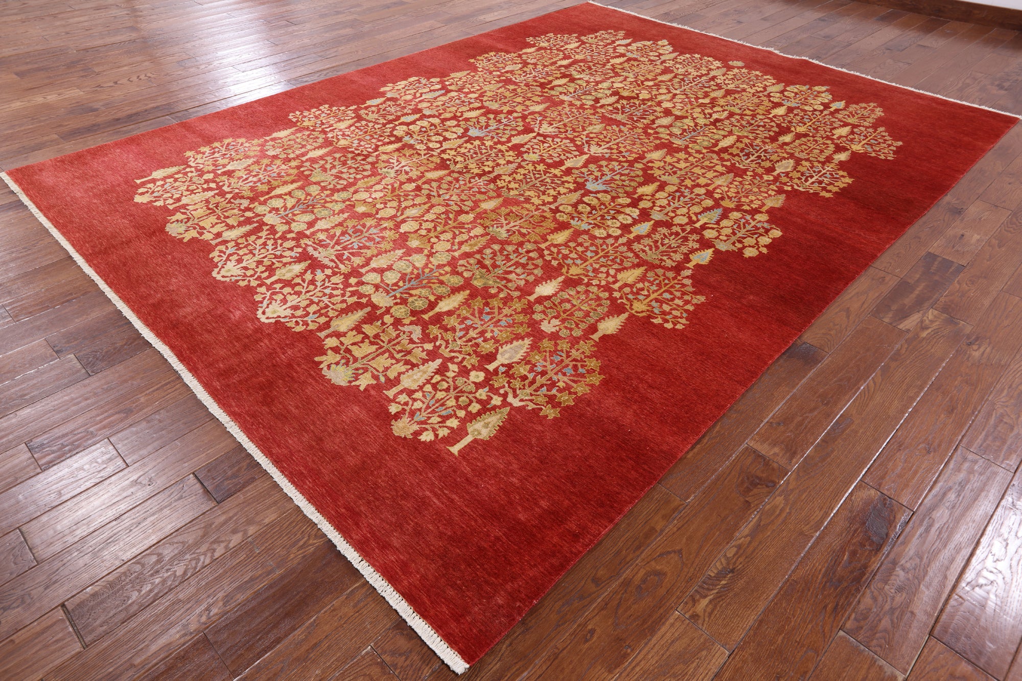Red Persian Ziegler Hand Knotted Wool Rug - 8' 10" X 12' 2" - Golden Nile