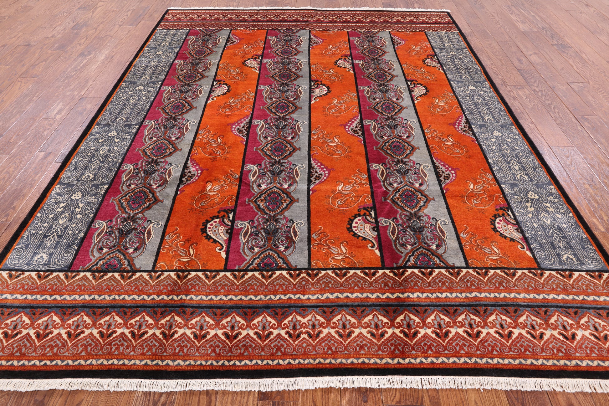 William Morris Hand Knotted Wool Area Rug - 8' 2" X 9' 10" - Golden Nile