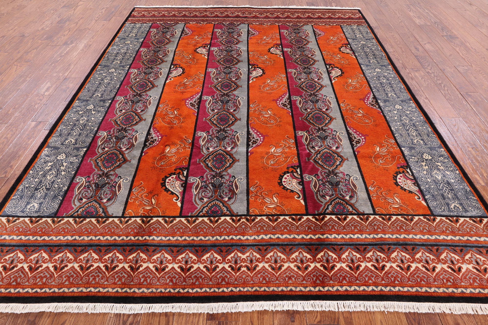 William Morris Hand Knotted Wool Area Rug - 8' 2" X 9' 10" - Golden Nile