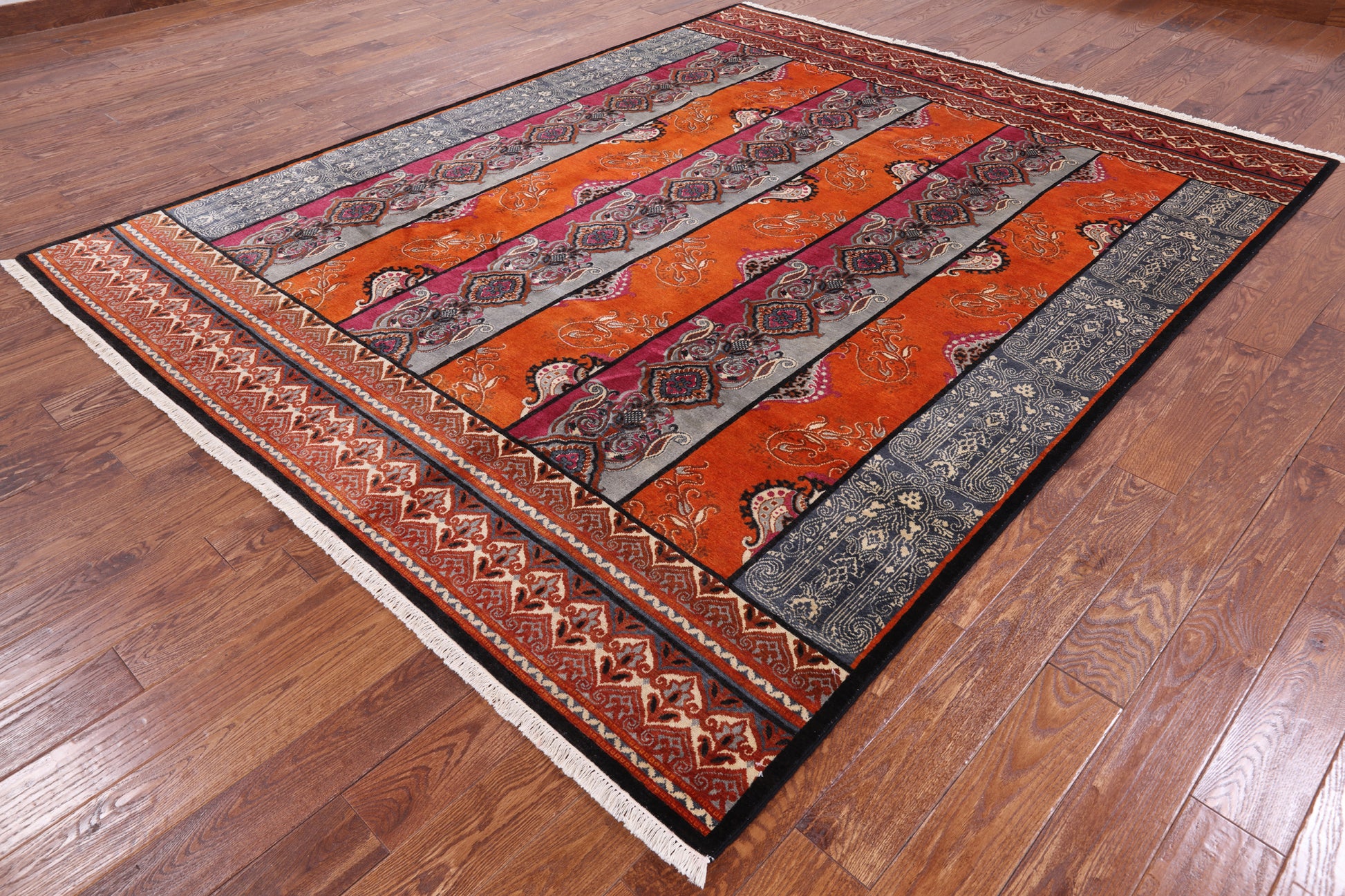William Morris Hand Knotted Wool Area Rug - 8' 2" X 9' 10" - Golden Nile