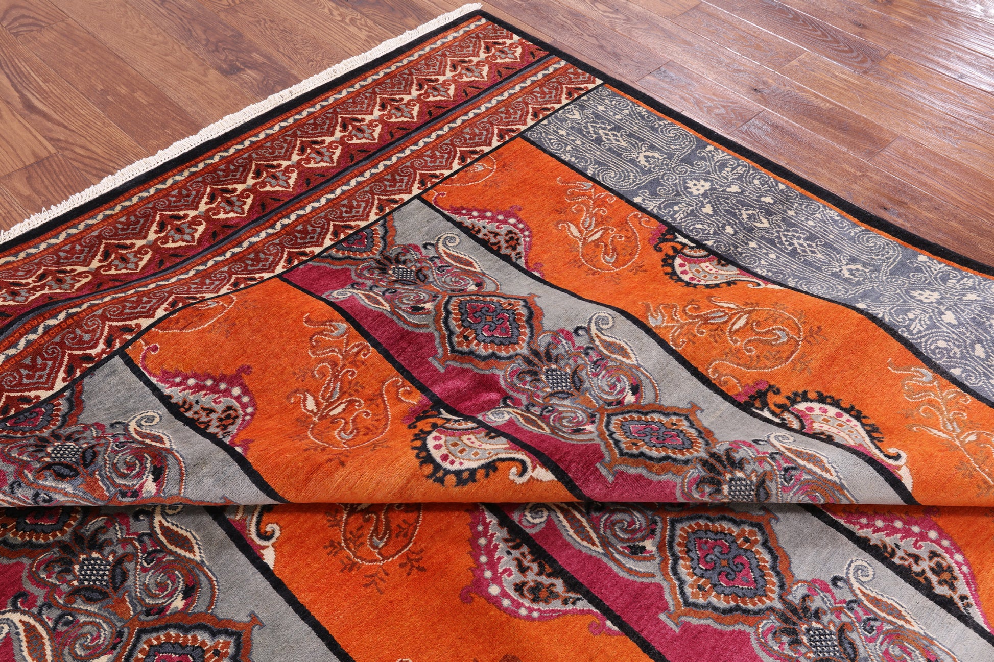 William Morris Hand Knotted Wool Area Rug - 8' 2" X 9' 10" - Golden Nile