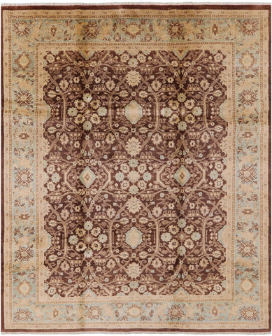 Brown Peshawar Hand Knotted Area Rug - 8' 2