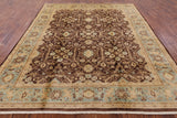 Brown Peshawar Hand Knotted Area Rug - 8' 2" X 9' 10" - Golden Nile