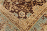 Brown Peshawar Hand Knotted Area Rug - 8' 2" X 9' 10" - Golden Nile