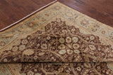 Brown Peshawar Hand Knotted Area Rug - 8' 2" X 9' 10" - Golden Nile